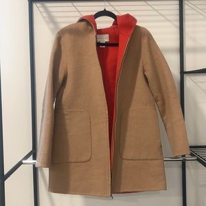 Adrienne vittadini camel coat jacket